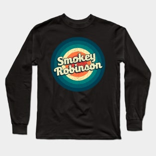 Graphic Smokey Name Retro Vintage Circle Long Sleeve T-Shirt